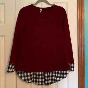 Burgundy and plaid pinkblush sweater